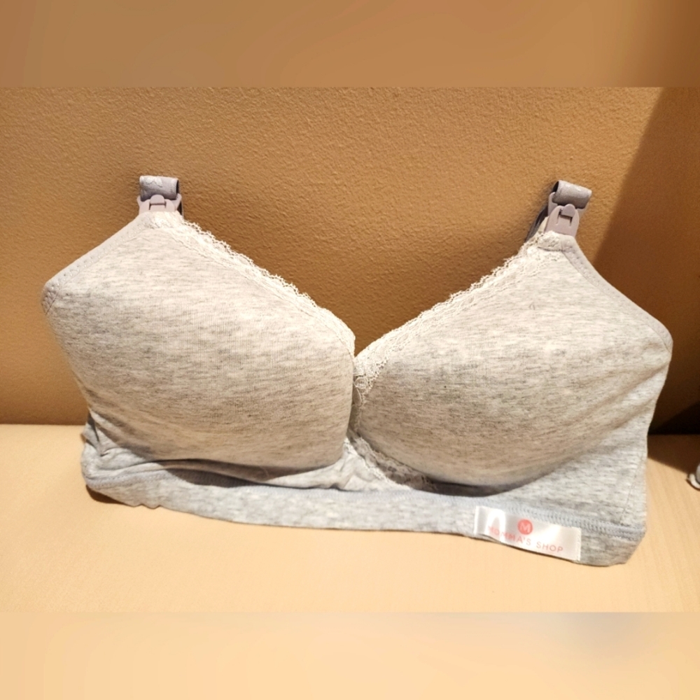 New Momma's Shop Maternity Nursing Bra- XS Gray